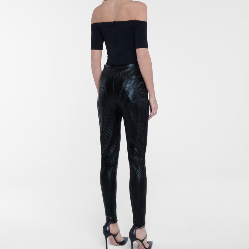 NEW Mugler Embossed scuba leggings FR42 US 8/10 - Picture 4 of 5